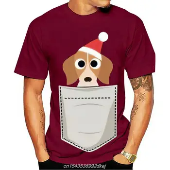 Projektavimas Biglis Šuniukas Santa Kalėdų Vyrų T-shirt Medvilnė Klasikinis Cool Marškinėlius Vyrams Negabaritinių S-5xl Drabužius Hiphop Viršuje Animacinių filmų