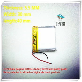 (10pieces/daug), 3,7 V 533040 553040 600mah ličio-jonų polimerų baterija kokybės prekių kokybė