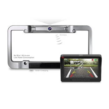 ekranas 4.3-colių Parkavimo Pagalba Amerikos licenciją plokštės rėmas atbulinės eigos kamera belaidžio automobilių kamerų sistema 