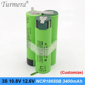 3 18650 Baterija NCR18650b 3400mAh 10.8 v 12,6 v Suvirinimo, Litavimo, Baterija Atsuktuvas Įrankiai Baterija Individualų Baterija